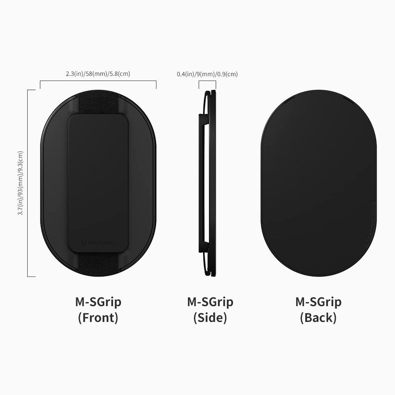  [AUSTRALIA] - 9mm Slim Magnetic Finger Phone Grip for MagSafe Stand, Sinjimoru 2 in 1 Phone Grip Holder Silicone Kickstand for Wireless Charging Compatible with iPhone 12 13 14 Plus Pro Max. M-SGrip Black