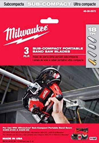  [AUSTRALIA] - Milwaukee 48-39-0572 Sub-Compact Portable Band Saw Blades, 27-Inch 18TPI, 3 Blades per Pack, 3 Pack (9 Blades Total)