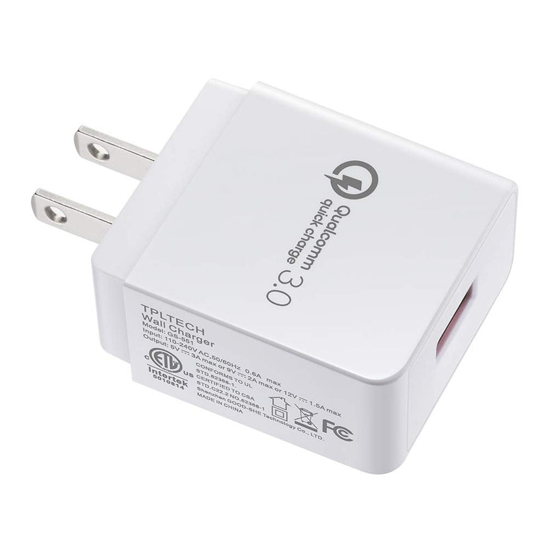  [AUSTRALIA] - TPLTECH Quick Charge 3.0 Fast Charger Compatible LG G8 G8X G7 V35 V30S V35 V40 ThinQ Phone,LG Stylo 5 4/ Q Stylo 4,V50 ThinQ/V35 ThinQ,G5 G6 V20 V30,18W Travel Rapid Charger with 5Ft USB C Cable