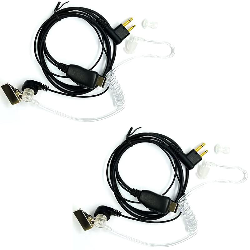  [AUSTRALIA] - Walkie Talkies Earpieces(2 Pack) with Mic 2 Pin Covert Air Acoustic Tube Headset for Motorola Walkie Talkie RDM2070d CP200 CP200d CLS1410 CLS1413 CLS1450 Two Way Radio Motorola-2 Pin - 2 Pack