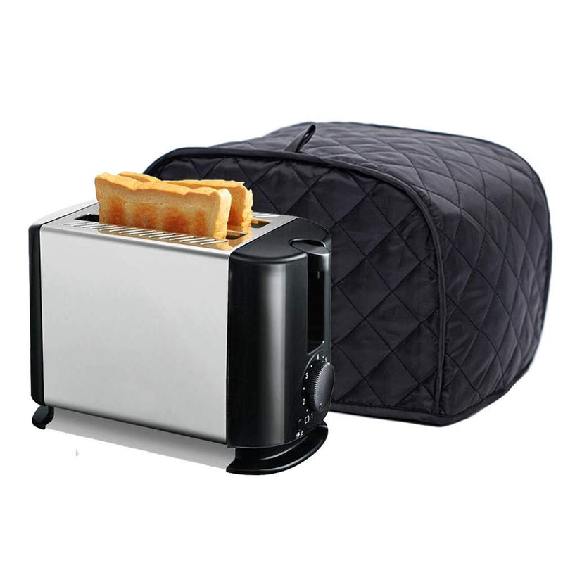  [AUSTRALIA] - Toaster Cover 2 Slice,small Appliance Cover For Kitchen/Keep Toaster Free From Dust And Fingerprint (11.5w X 8d X 8h,Black) Black Toaster Cover 11.5" x 8" x 8"