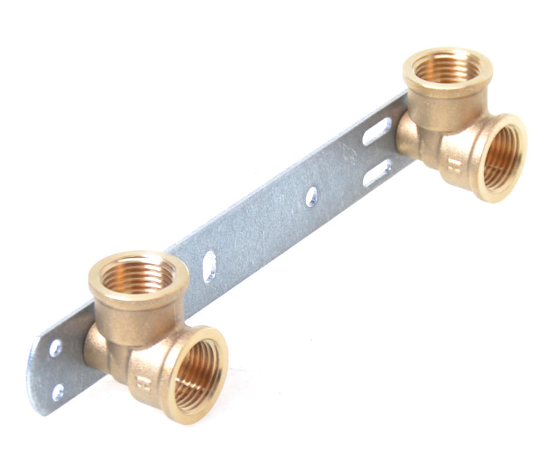 [AUSTRALIA] - Aqbau® mounting unit mounting plate wall disc for bathroom fittings water drinking water heating brass metal 1/2"x1/2" 150mm 1/2"x1/2" - 150mm
