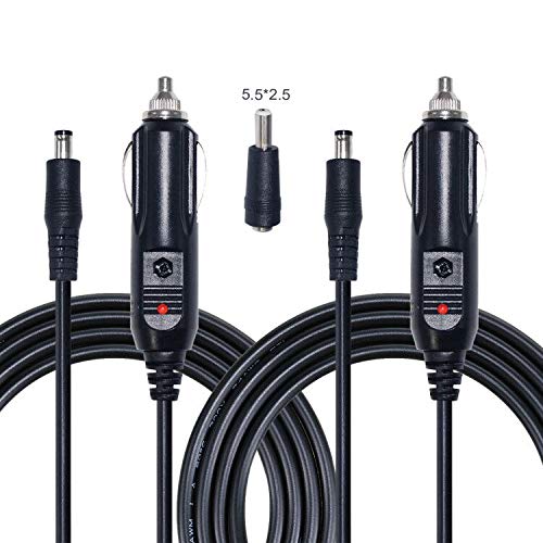  [AUSTRALIA] - [2 PACK] DC Car Charger Auto Power Supply Cable,12-24V 4FT Car Cigarette Lighter Male Plug to DC 5.5mm x 2.1mm / 3.5mm x1.35mm Connector Cord for Portable DVD Player,Car,Truck,Bus Camera,Car DVR