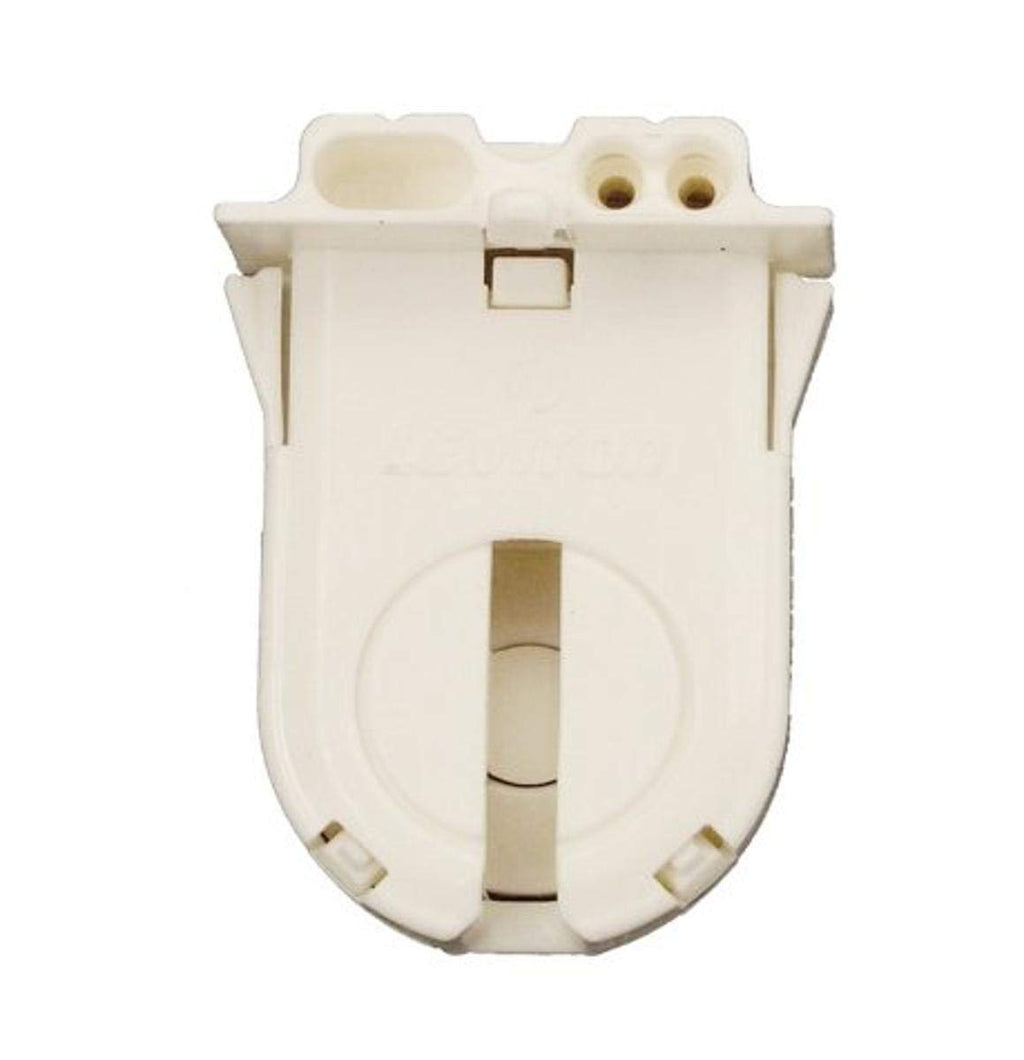  [AUSTRALIA] - Leviton 23653-WP Medium Base, T8-T12 Bi-Pin, Standard Fluorescent Lampholder, Low Profile, Snap-In or Slide-ON, Lamp-Lock, Internal Shunt, White