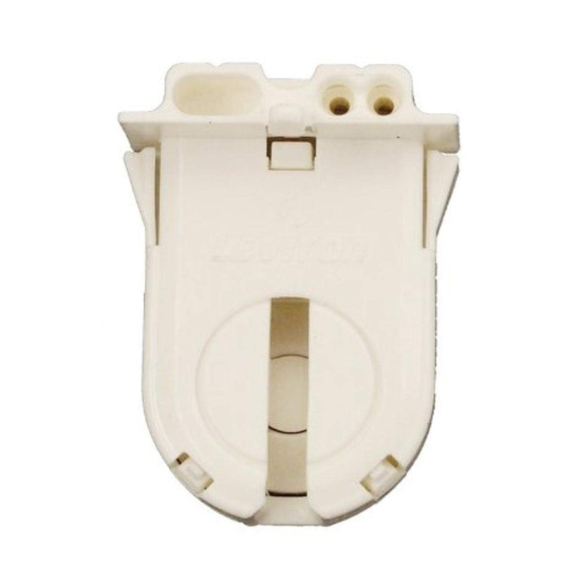  [AUSTRALIA] - Leviton 23653-WP Medium Base, T8-T12 Bi-Pin, Standard Fluorescent Lampholder, Low Profile, Snap-In or Slide-ON, Lamp-Lock, Internal Shunt, White