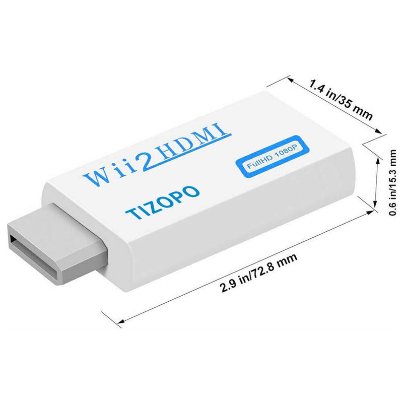  [AUSTRALIA] - Wii to HDMI Converter, Wii HDMI Adapter 1080P Output Video Audio with 5ft High Speed HDMI Cable&3.5mm Audio Jack, Compatible with Full HD Devic, Supports All Wii Display Modes 720P, NTSC Wii hdmi converter cable