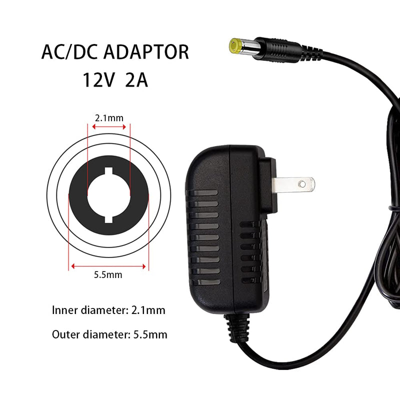  [AUSTRALIA] - UL Certification DC12V2A Power Adapter, AC100-240V to DC12V Transformer, Switching Power Supply for 12V Surveillance Cameras, 12V2A Power Adapter, 2.1mm X 5.5mm Plug (2 pcs)