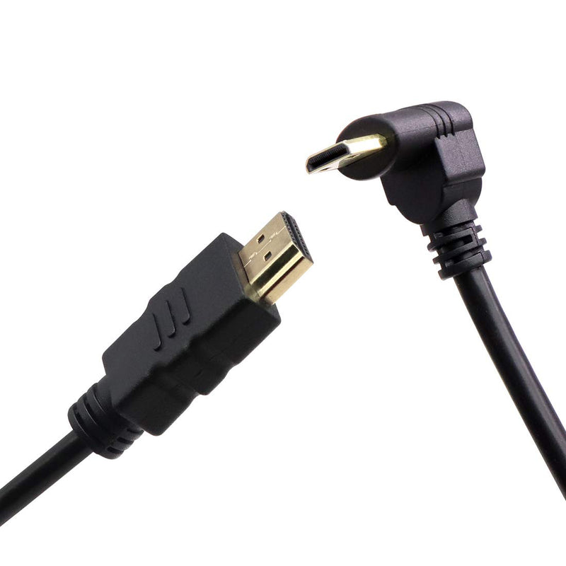 Mini HDMI to HDMI High Speed Cable for Supports Cameras, Camcorders, Digital SLR Cameras, Tablets, HDTVs and Other HDMI Device (90 Degree A Male to Straight C Male Cable 0.6m) 90 Degree A Male to Straight C Male Cable 0.6m - LeoForward Australia