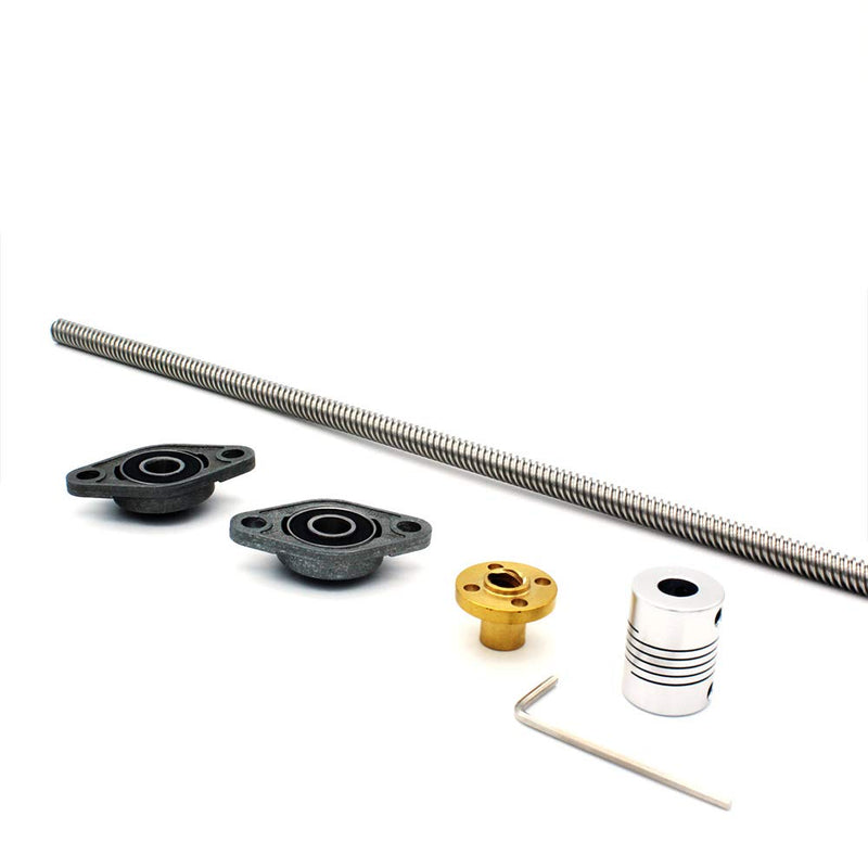  [AUSTRALIA] - 300mm 8mm T8 Lead Screw Set Lead Screw+ Copper Nut + Coupler+Hexagon Wrench + Pillow Bearing Block for 3D Printer