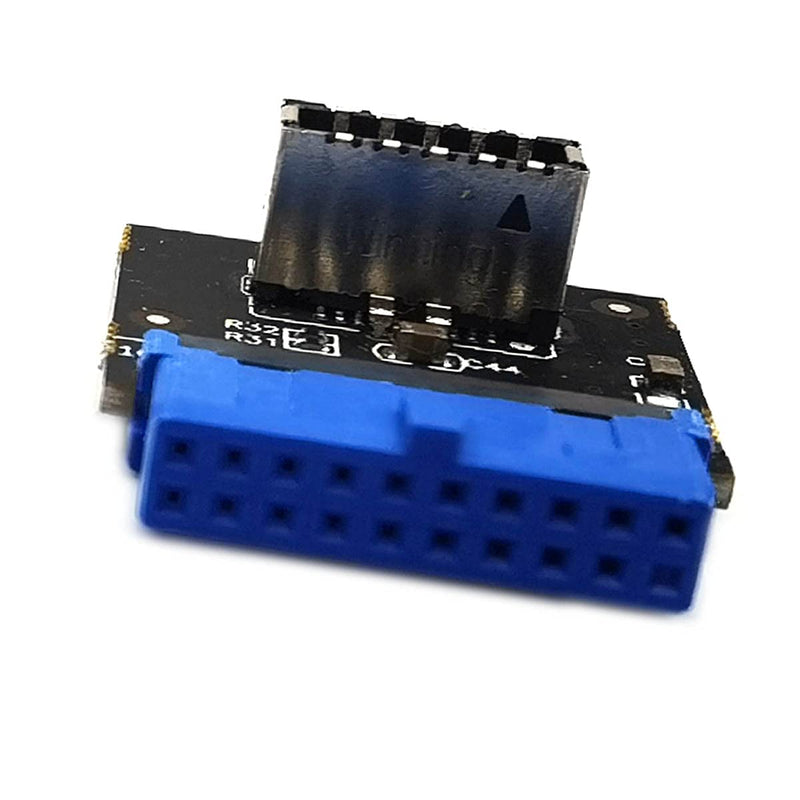  [AUSTRALIA] - DEVMO Computer Mainboard USB 3.0 Front 19PIN to 3.1 Type-C Front Panel Header Type-E Adapter 20 to 19 Pin Expansion Card