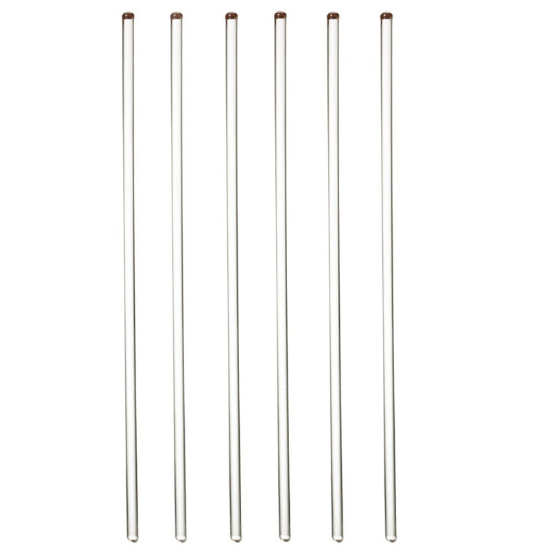  [AUSTRALIA] - 6Pcs Glass Stir Sticks Glass Stirring Rod 12" Long 1/4'' Diameter with Both Ends Round (6)