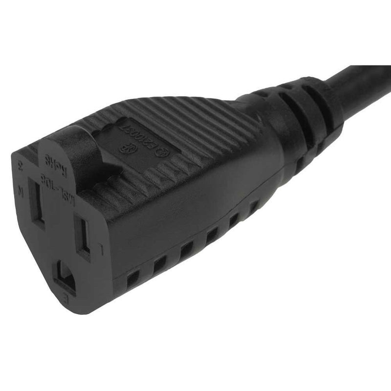 C2G Power Cord, Flat Plug Extension Cord, 18 AWG, Black, 1.5 Feet (0.45 Meters), Cables to Go 29804 - LeoForward Australia