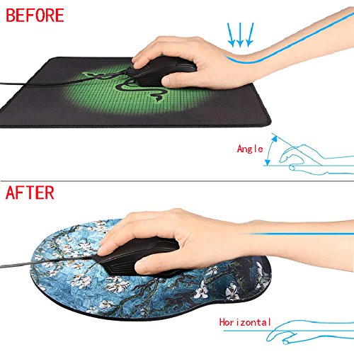 Mouse Pads for Computers Van Gogh Ergonomic Memory Foam Nonslip Wrist Support-Lightweight Rest Mousepad for Office,Gaming,Computer, Laptop & Mac,Pain Relief,at Home Or Work - LeoForward Australia