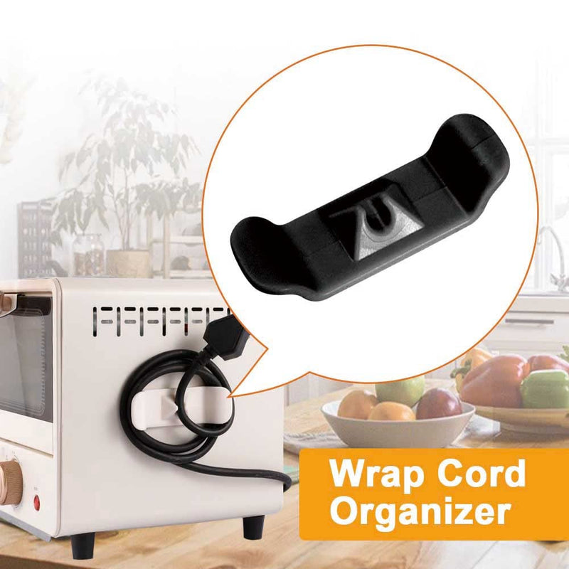  [AUSTRALIA] - Wrap Cord Organizer,Cable Wrap Attachment for Appliances - by Ohoho - Compatible With Kitchenaid Stand Mixer - Fits Home Appliances, Mixer, Blender, Coffee Maker -2 Set (Black) Black