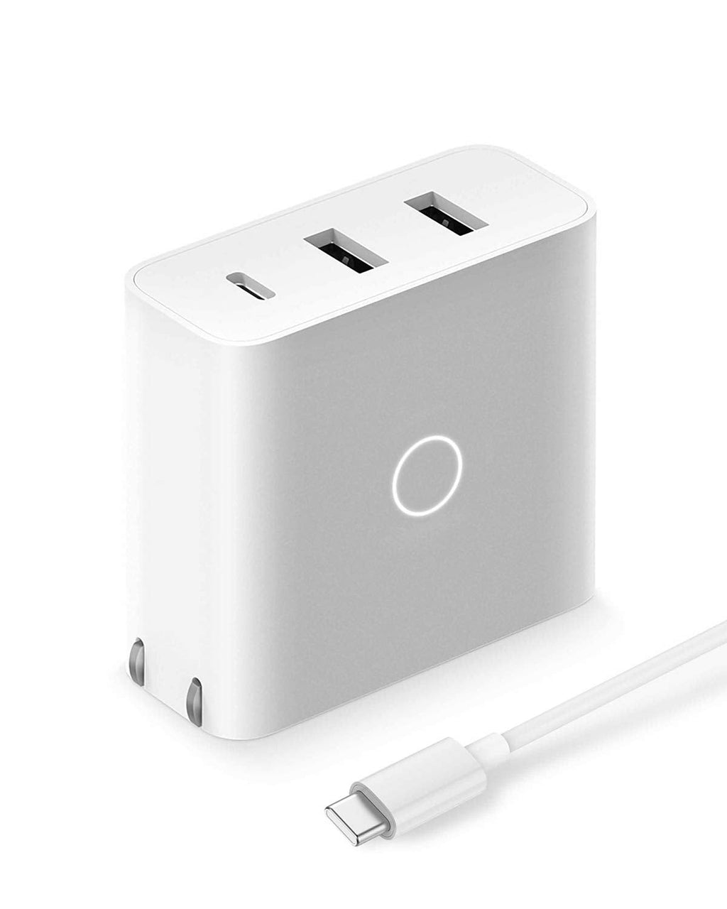  [AUSTRALIA] - ZMI zPower 3-Port Travel Charger with 25W PPS Support: 45W USB-C PD and 18W-Split Dual USB-A Wall Charger (White) [Note: This is Not a 45W PPS Charger for Galaxy Note10+] White