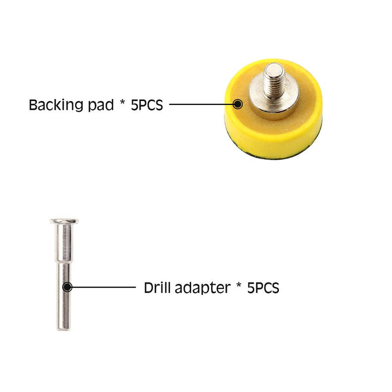  [AUSTRALIA] - SPEEDWOX Hook and Loop Sanding Discs Pad Kit 5 Packs 1 Inches with Shank Drill Attachment Backing Pads 1" 5-pack set