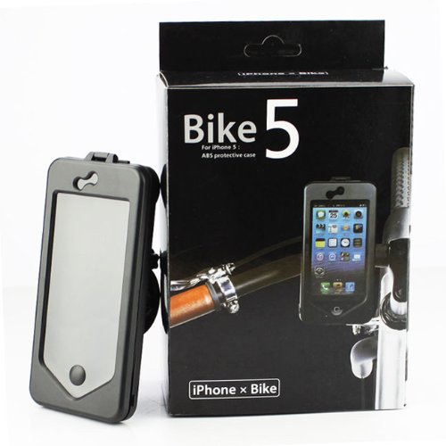 [AUSTRALIA] - Maximal Power Waterproof Case Bike Handlebar Mount Bicycle Phone Holder for iPhone 5/5s - Non-Retail Packaging - Black