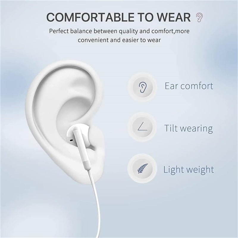  [AUSTRALIA] - 2 Packs-Apple Earbuds for iPhone Headphones Wired Earphones [Apple MFi Certified] Built-in Microphone & Volume Control, Noise Isolating Headsets Compatible with iPhone 13/12/11/XR/XS/X/8/7/SE 2Packs, White