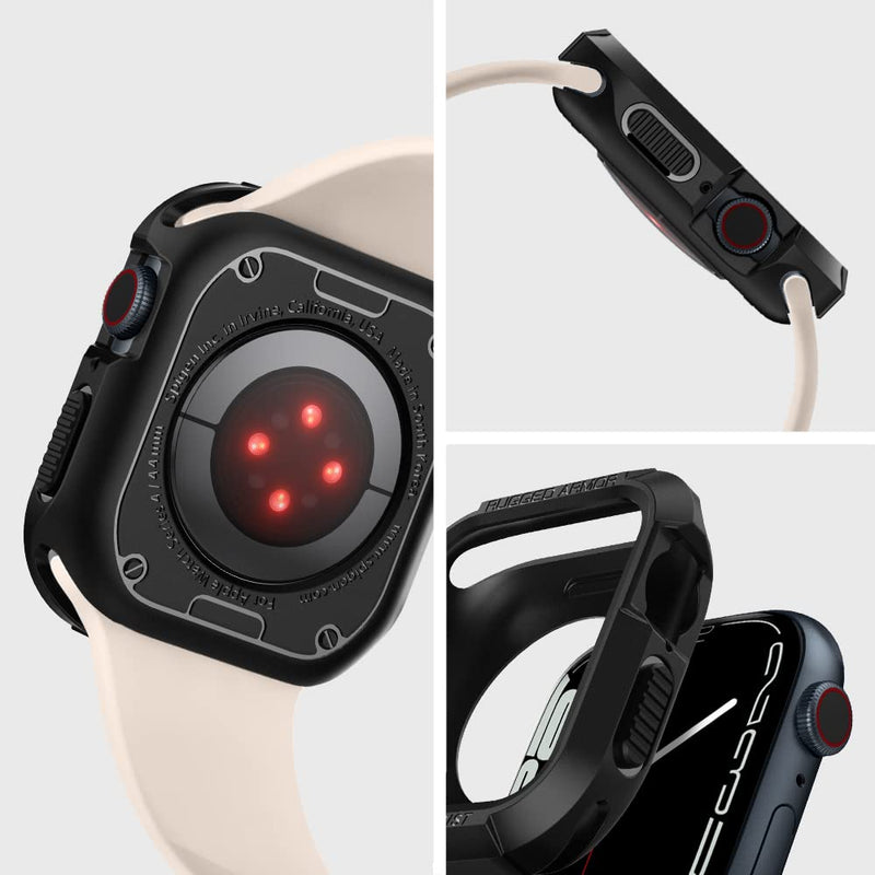  [AUSTRALIA] - Spigen Rugged Armor Works with Apple Watch Case for 44mm Series 4 (2018) - Black