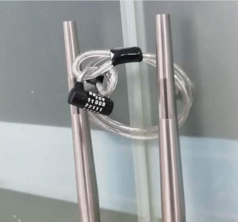  [AUSTRALIA] - Stainless Steel Safety Cable,Double Loop Braided Steel Cable Flexible Lock Cable Lock 3/8 inch U-Lock,Padlock,Transparent Wire Rope with Ring, Electric Door, Bicycle,Glass Door Lock, Door Handle， Silver