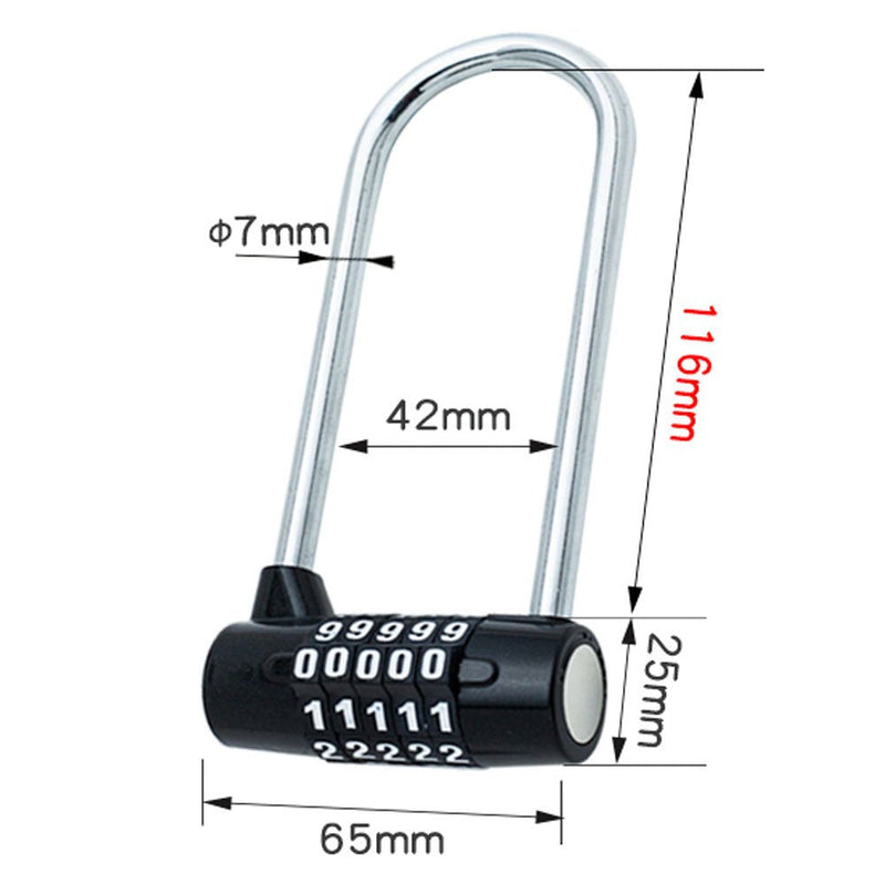  [AUSTRALIA] - Large Lengthened Beam Locker Cabinet Door Handles Combination Lock Padlock Combination Lock, Gym Lock, 5 Digit Combination Padlock, Safety Padlock, Safety Lock, Luggage Locker, Wardrobe, Gym Locker,