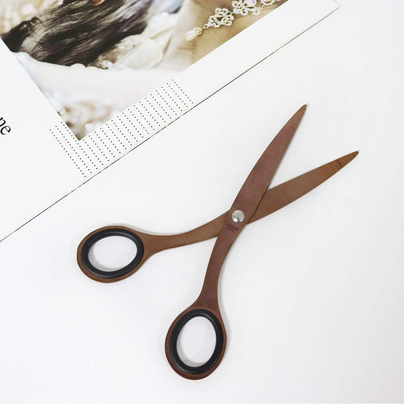  [AUSTRALIA] - MultiBey Gold Scissors Recycled Multipurpose Stainless Steel Cutting Tool Left & Right Handed Shears Heavy Duty (Rose Gold, 6.7inch) Rose Gold