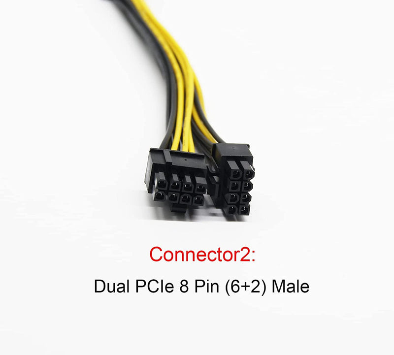  [AUSTRALIA] - PCIe 8 Pin Female to Dual 8 Pin (6+2) Male Power Adapter PCI Express Graphic Card Connector Extension Cable Mining Video Card Power Cable 9 inch