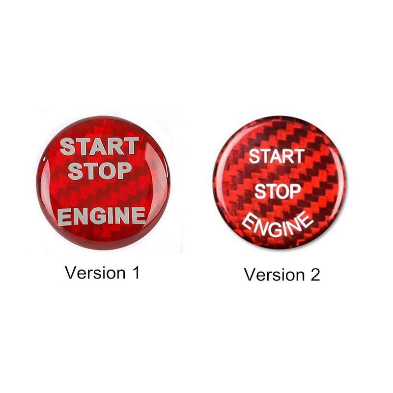 LANZMYAN Car Engine Start Stop Button Cover Trim for BMW 1 2 3 4 5 6 7 X1 X3 X4 X5 X6 Series F30 F10 F01 F32 F15 F25 G30 G31 G11 G12 Carbon Fiber Red - LeoForward Australia
