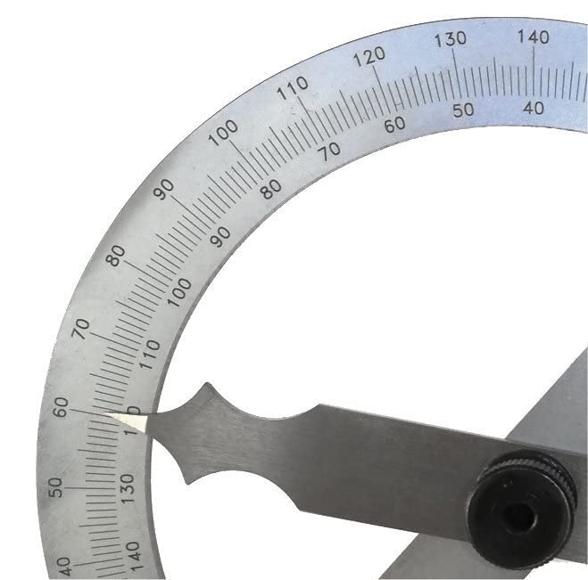  [AUSTRALIA] - WRS precision protractor/protractor, scale matt chrome-plated, anti-glare, with metal locking screw, 0-180°, in a case, size: 120 x 150 mm