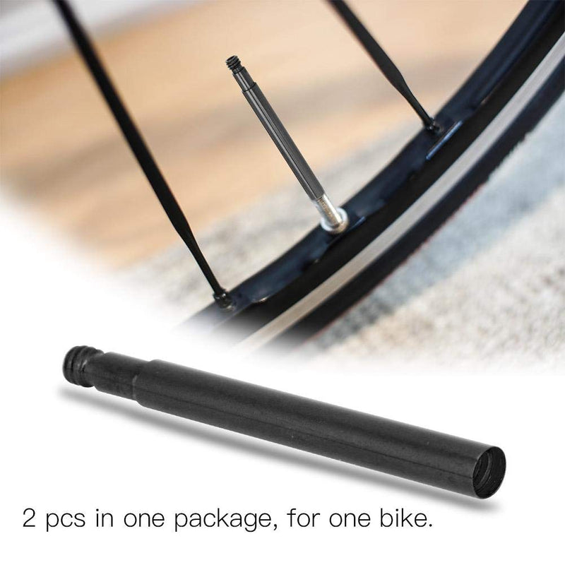 2Pcs Bike Valve Extender, Aluminum Alloy Bicycle Inner Tube Presta Valve Extender Tire Accessories Black - LeoForward Australia