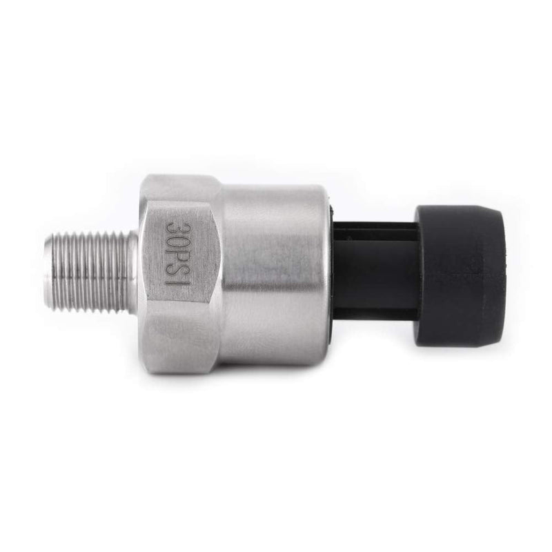  [AUSTRALIA] - 30 PSI Pressure Transducer Sender Sensor with Connector 1/8" NPT Thread Stainless Steel Pressure Transducer for Oil Fuel Air Water (30PSI) 30PSI