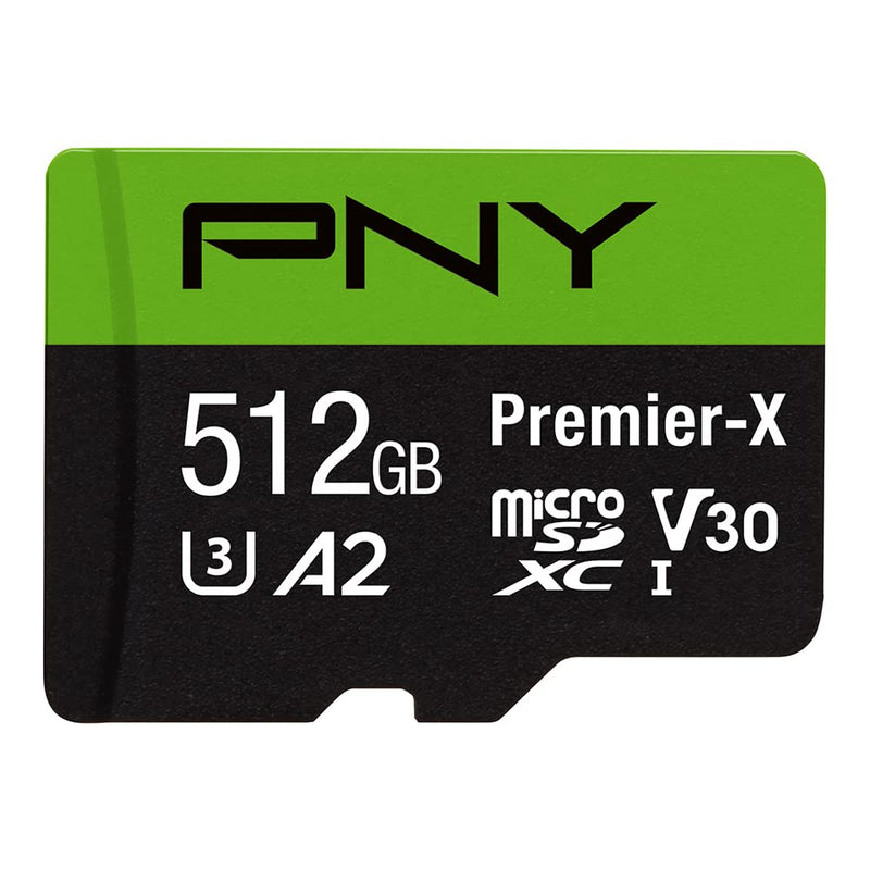  [AUSTRALIA] - PNY 512GB Premier-X Class 10 U3 V30 microSDXC Flash Memory Card & SanDisk MobileMate USB 3.0 microSD Card Reader- SDDR-B531-GN6NN Memory Card + Card Reader
