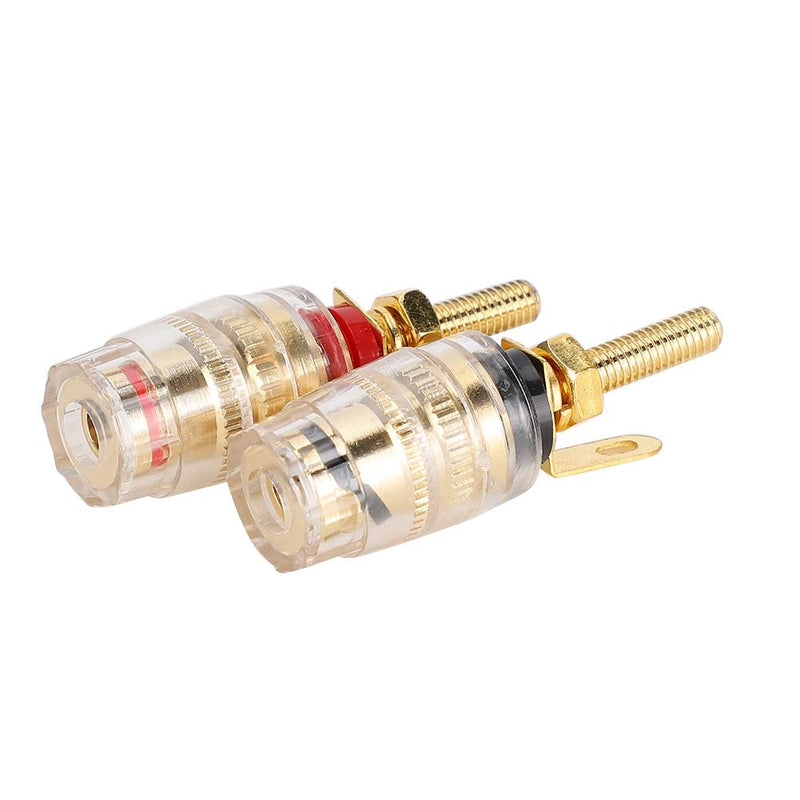  [AUSTRALIA] - Banana Socket Gold Plated Binding Post Nut Plug Connector Speaker Jack Adapter Audio Connector for Speaker Cables Connector Speaker Adapter Audio Connector