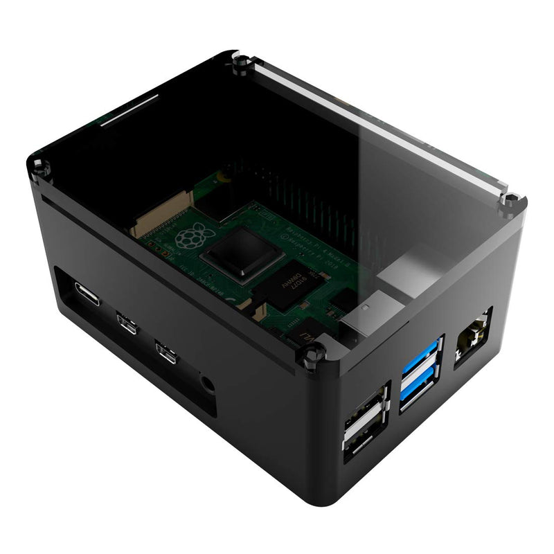  [AUSTRALIA] - anidees Aluminum Extra High Pi case for Raspberry Pi 4 Model B – Black(AI-PI4-BB-H) Black H