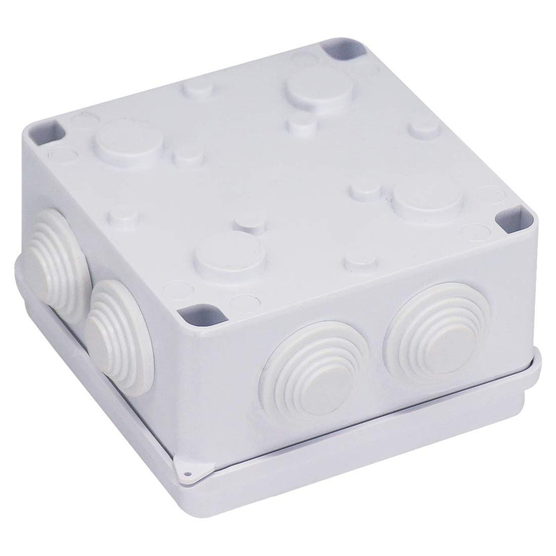  [AUSTRALIA] - Junction Box, Zulkit ABS Plastic Dustproof Waterproof IP65 Universal Electrical Boxes Project Enclosure White 3.9 x 3.9 x 2.8 inch(100 x 100 x 70mm) 3.9" x 3.9" x 2.8" With Holes