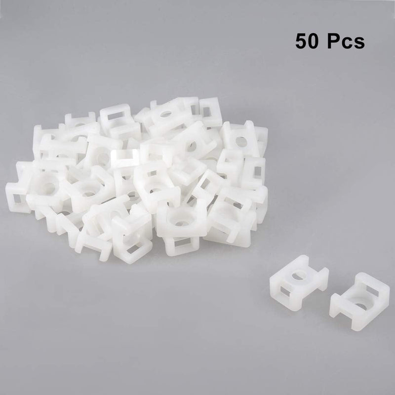  [AUSTRALIA] - uxcell Cable Tie Mount Base Saddle Type Wire Holder Nylon 9.2mm Hole Width White 50Pcs