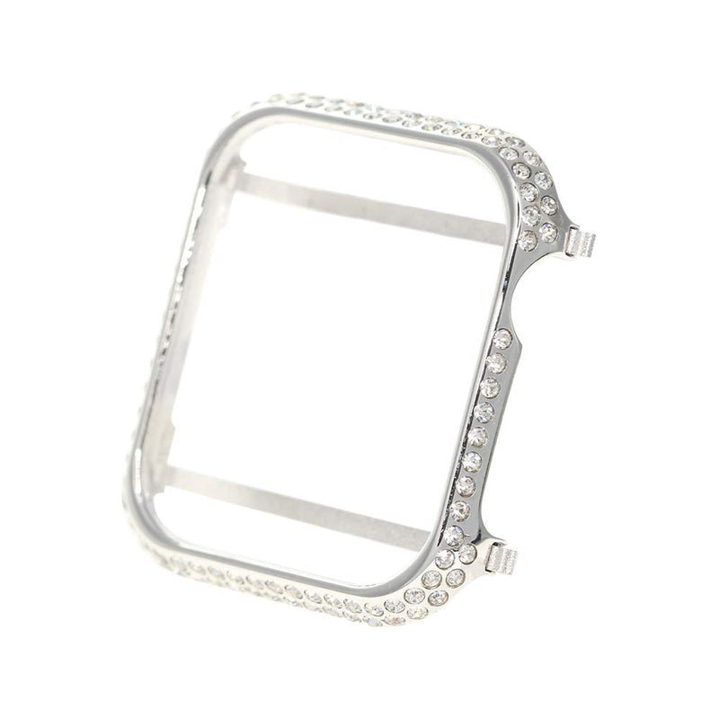 HJINVIGOUR Bling Luxury Rhinestone Crystal Diamond Protective Cover Case Bezel Compatible Apple Watch Series 4 5 6 SE 40mm 44mm Series 3 2 1 38mm 42mm Platinum - LeoForward Australia