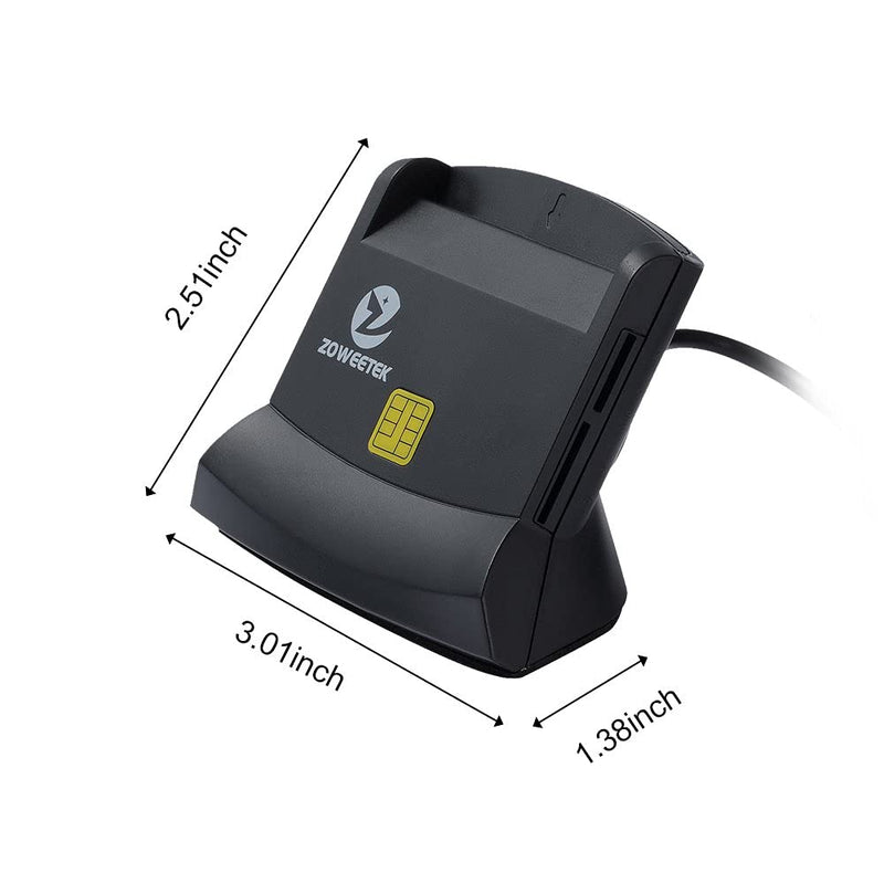 Zoweetek Multi-Function CAC Card Reader, Can Read DOD Military Common Access Smart Card, ID Card, SD, SDHC, SDXC, Micro SD/T-Flash, MMC, Micro SDHC, Micro SDXC and SIM - LeoForward Australia