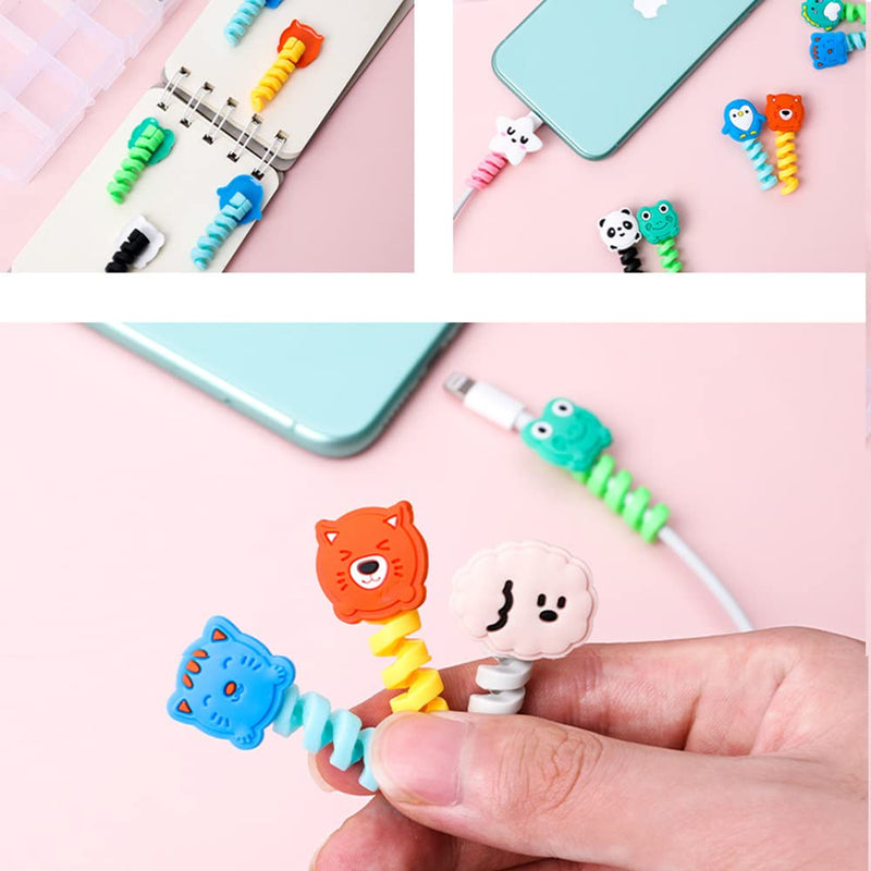  [AUSTRALIA] - 8 PCS Charger Cable Protector Cable Saver Data Line Protective Cover, Cute Cartoon Cable Protector Cable Earphone Mouse Cable USB Winder Wire Cord Organizer Cover for All Cell Phones Computers