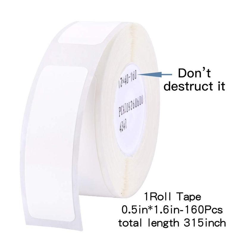 NIIMBOT D11White Label Maker Tape Adapted Label Print Paper 1240 Standard Laminated Office Labeling Tape Replacement Pure Color (White, Medium) White - LeoForward Australia