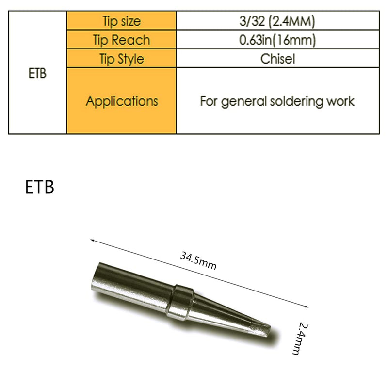  [AUSTRALIA] - Welding solder tips for Weler LT replacement solder tips (ET) ET