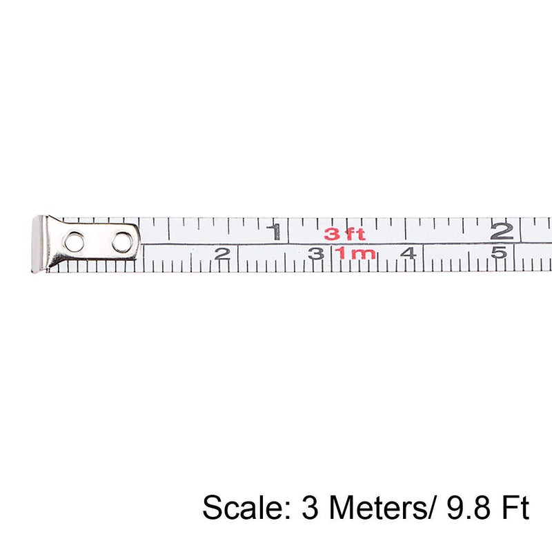  [AUSTRALIA] - uxcell Measuring Tape Retractable 3.28Ft 1 Meter Plastic Case Metric Tape Measure Ruler 2pcs