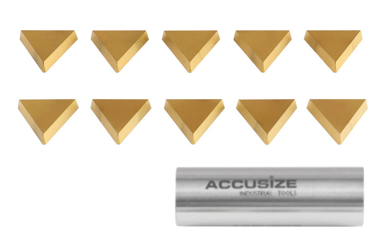  [AUSTRALIA] - Accusize Industrial Tools Tpg322 Tin Coated Carbide Inserts, 10 Pcs/Box, 2127-1028x10
