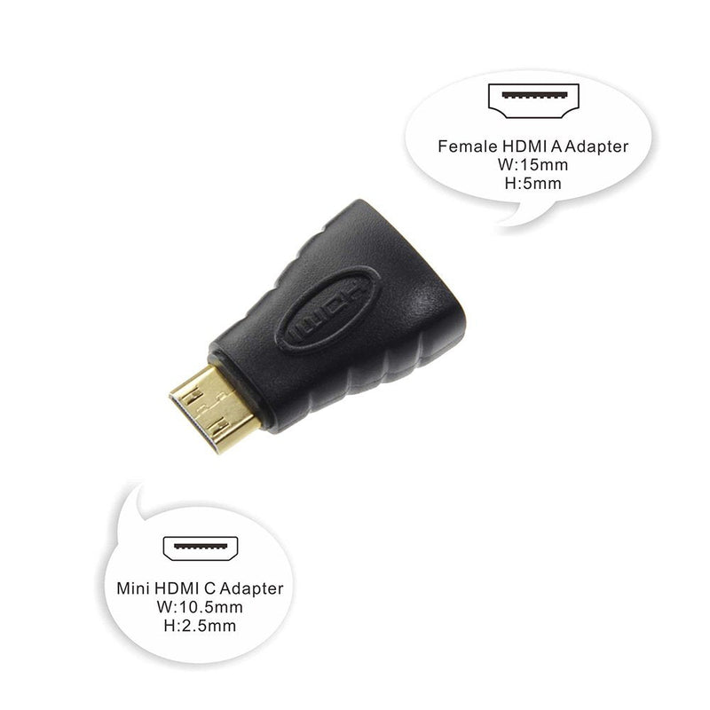  [AUSTRALIA] - HDMI Mini Adapter,VCE Gold Plated Mini HDMI Male to Standard HDMI Female Adapter 4K Compatible for Raspberry Pi Zero W, Camera, Camcorder, DSLR, Tablet, Video Card