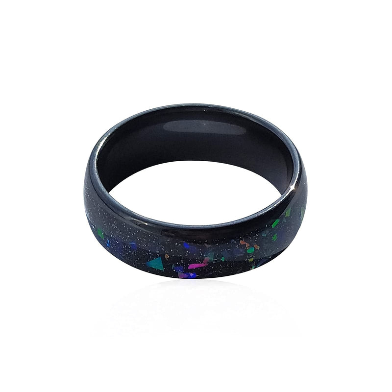  [AUSTRALIA] - HECERE Waterproof Ceramic NFC Ring, NFC 215 Chip Universal for Mobile Phone, All-Round Sensing Technology Wearable Smart Ring, Colorful Fragments Ring for Men or Women (Colorful Fragments Ring 19mm) Colorful Fragments ring 19mm