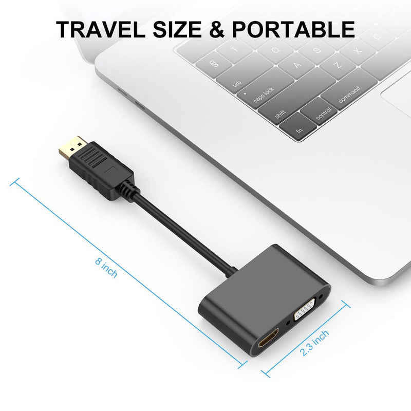  [AUSTRALIA] - DisplayPort to HDMI VGA Adapter, Chosure DP Display Port to VGA HDMI Splitter Converter Compatible with Lenovo, HP, DELL, GPU, AMD, NVIDIA and More