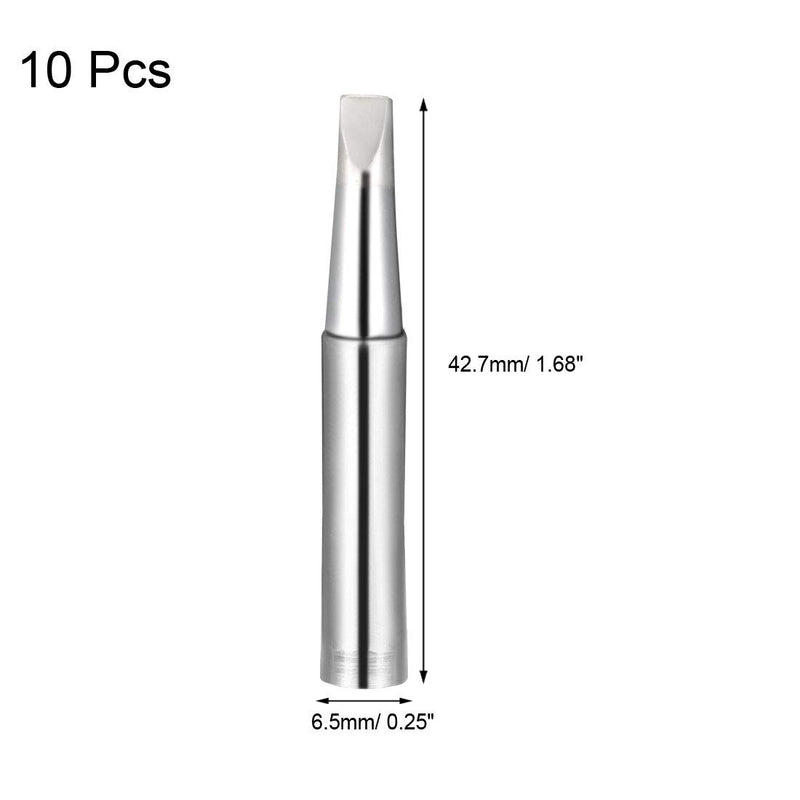  [AUSTRALIA] - uxcell Soldering Iron Tips 4mm x 6.5mm Flat Edge Replacement for Solder Station Tip 900M-T-3.2D Silver 10pcs
