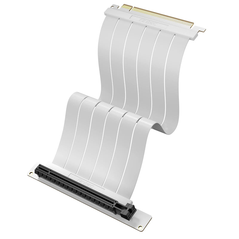  [AUSTRALIA] - Antec PCI-E 4.0 Riser Cable RTX4090 RX6950XT Tested PCIe 4.0 x16 High Speed Flexible Extender Card Extension Port 90 Degree Adapter White 200mm Compatible with RTX4090, RTX4070ti, RTX3090ti, RTX3090 4090