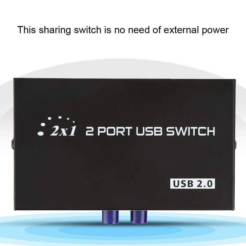  [AUSTRALIA] - USB Sharing Switch , fosa Sharing Switch Selector 2/4 Port USB 2.0 Manual Sharing Switch Switcher Box Switcher Adapter Hub for PC, Printer, Scanner, Mouse, Keyboard(2 Port)