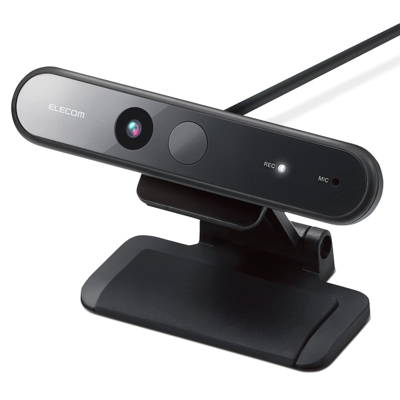  [AUSTRALIA] - ELECOM -Japan Brand- Webcam with Microphone Full HD 1080P 30FPS, Streaming, Windows Hello Facial Recognition, Compatible with Windows 11 10, Easy Login for Desktop & Laptop (UCAM-CF20FBBK)